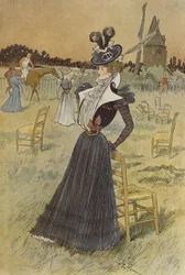 Placa de moda, en Longchamp, ilustración de 